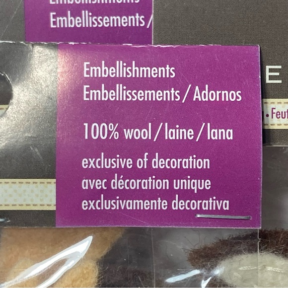 Reindeer Felt Embellishment (5) 2 Packs Dimensions 100% Wool Needle Felting - Picture 9 of 16